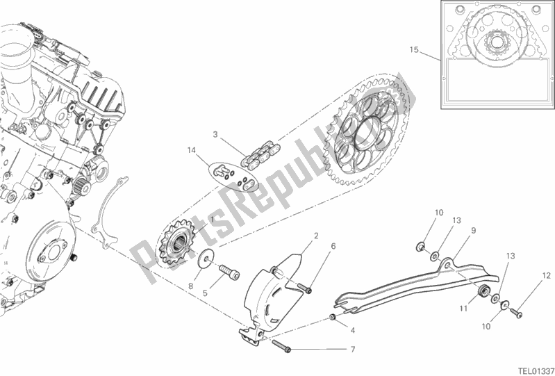 Alle onderdelen voor de Voortandwiel - Ketting van de Ducati Superbike Panigale V4 S Thailand 1100 2020